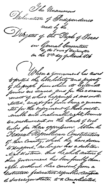 Texas Declaration of Independence 1